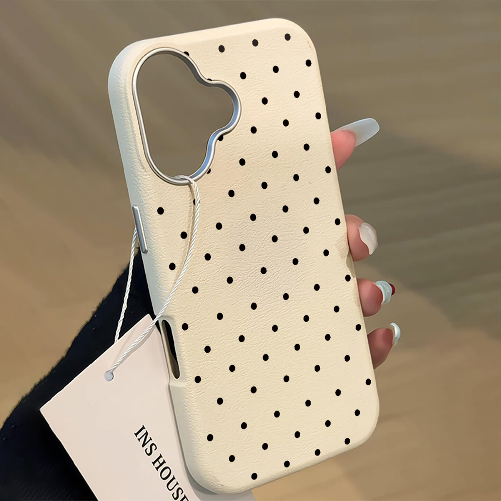 Korean Lifestyle Aesthetic - 韓国INSキュートな水玉模様のiPhoneケース iPhone 16 15 17 14