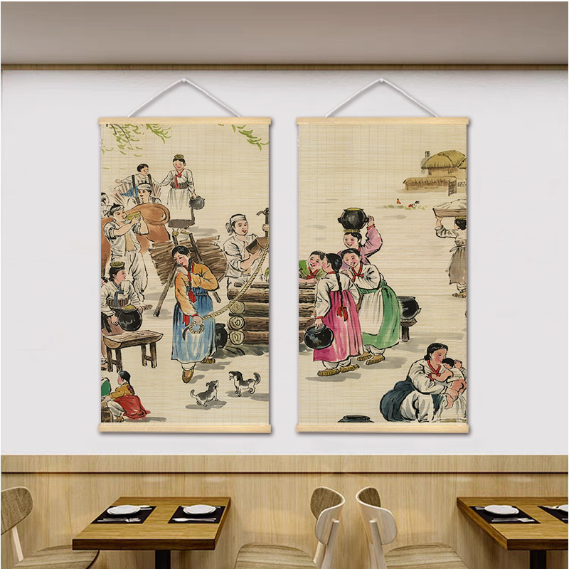 韓国バーベキュースタイルの壁掛け絵画、韓国風竹製カーテン、レ - Korean Lifestyle & Kids Boutique Photos のレビューと価格