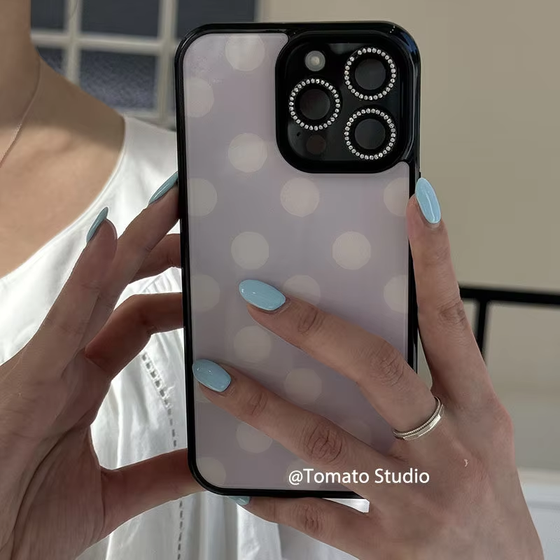 韓国風ファッション パープルポルカドット ドロップグルー ス - Korean Lifestyle Aesthetic のレビューと価格