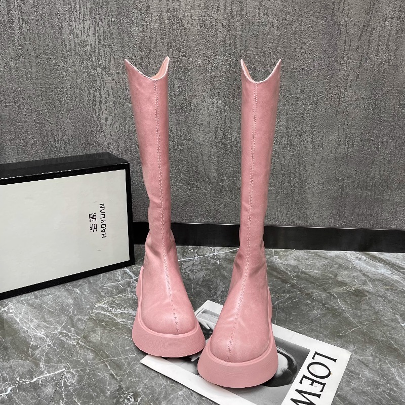 2025年秋冬ファッションジッパーデザインレジャーニーブーツ - Korean Lifestyle Aesthetic のレビューと価格