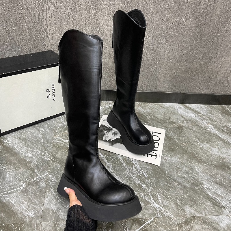 2025年秋冬ファッションジッパーデザインレジャーニーブーツ - Korean Lifestyle Aesthetic のレビューと価格