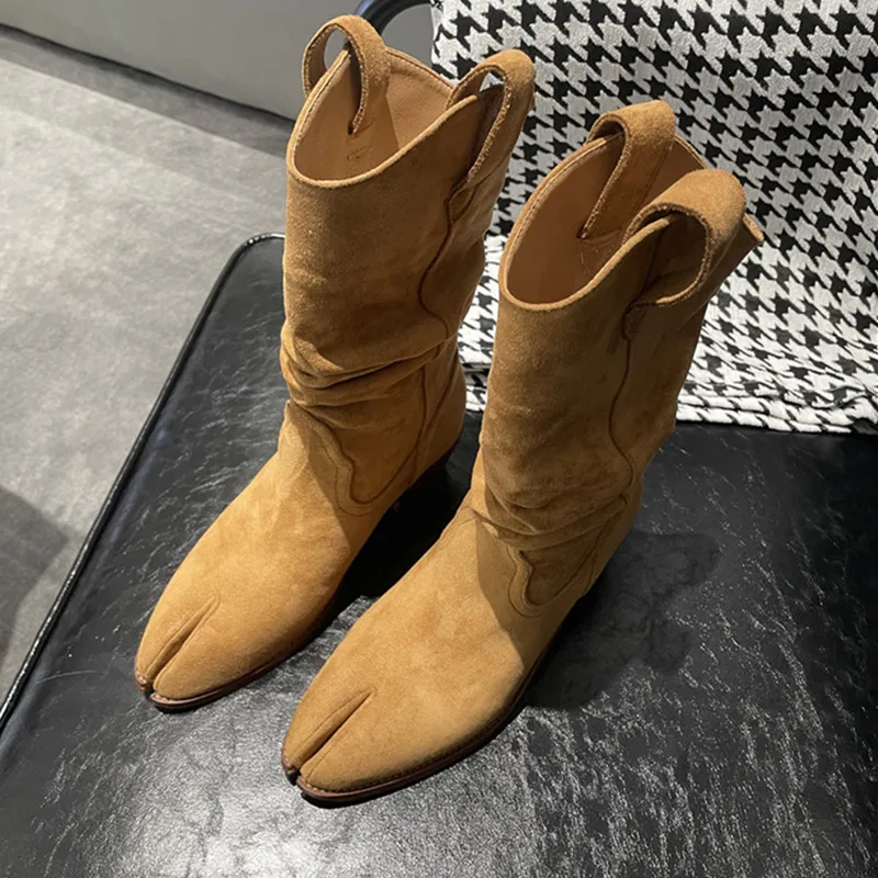ファッションヴィンテージブーツ スプリットトゥ 韓国風チャン - Korean Lifestyle Aesthetic のレビューと価格