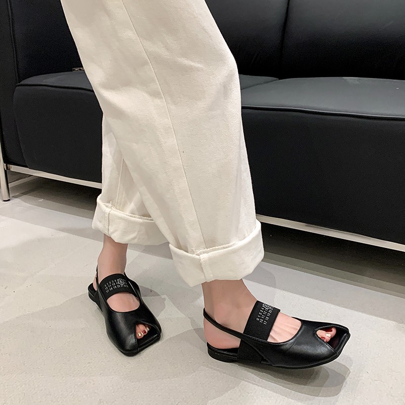 韓国風ニッチミニマリストオープントゥフィッシュマウスシューズ - Korean Lifestyle Aesthetic のレビューと価格
