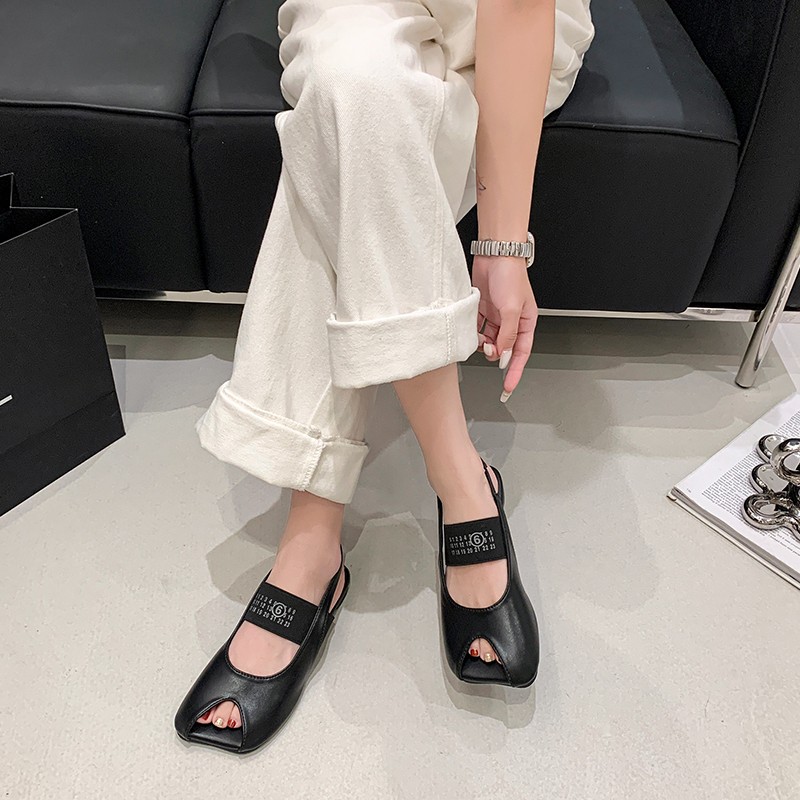 韓国風ニッチミニマリストオープントゥフィッシュマウスシューズ - Korean Lifestyle Aesthetic のレビューと価格